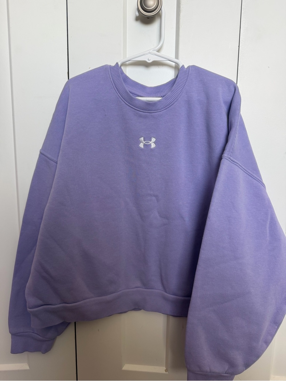 Under Armour Women's Lavender Crew Sweatshirt with Center Logo